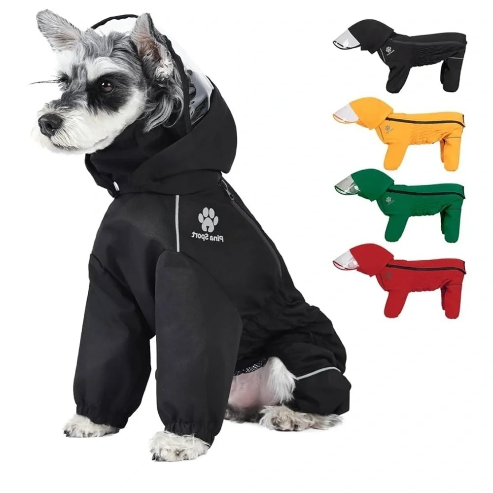 NWT PINA Waterproof Dog Jacket, Lightweight w/ Leash Hole w/ Reflective Strap L